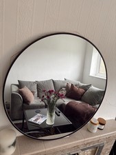 Minimalistic Round Wall Mirror Black 70x70