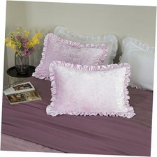 Crushed Velvet Pillow Shams Set of 2 Retro 26" x 20" Pack of 2 Light Purple