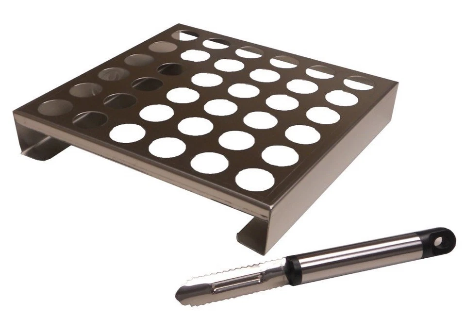 NEW King Kooker 36JR Stainless Steel 36 Hole Jalapeno Rack w/ Corer - Image 2 of 2