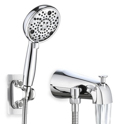 Sperwoesy Slip-On Tub Spout Diverter Chrome Shower