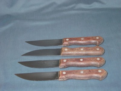 Tramontina 4 piece Serrated Steak Knives Stainless Steel High Carbon Brazil