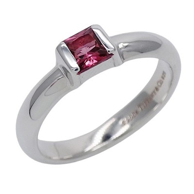 Tiffany Sterling Silver Pink Tourmaline Ring size 9 Cocktail