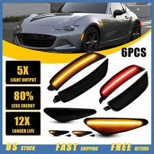 6X SMOKE Front Rear LED Side Marker Light Set For 2016-2022 Mazda Miata MX-5 New