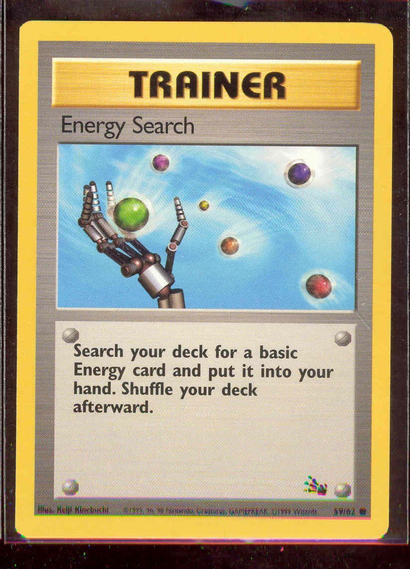 Pokemon ENERGY SEARCH 59/62 Fossil - NEAR MINT/MINT