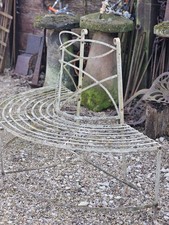 Vintage Metal Half Circular Tree Seat Garden Bench Round