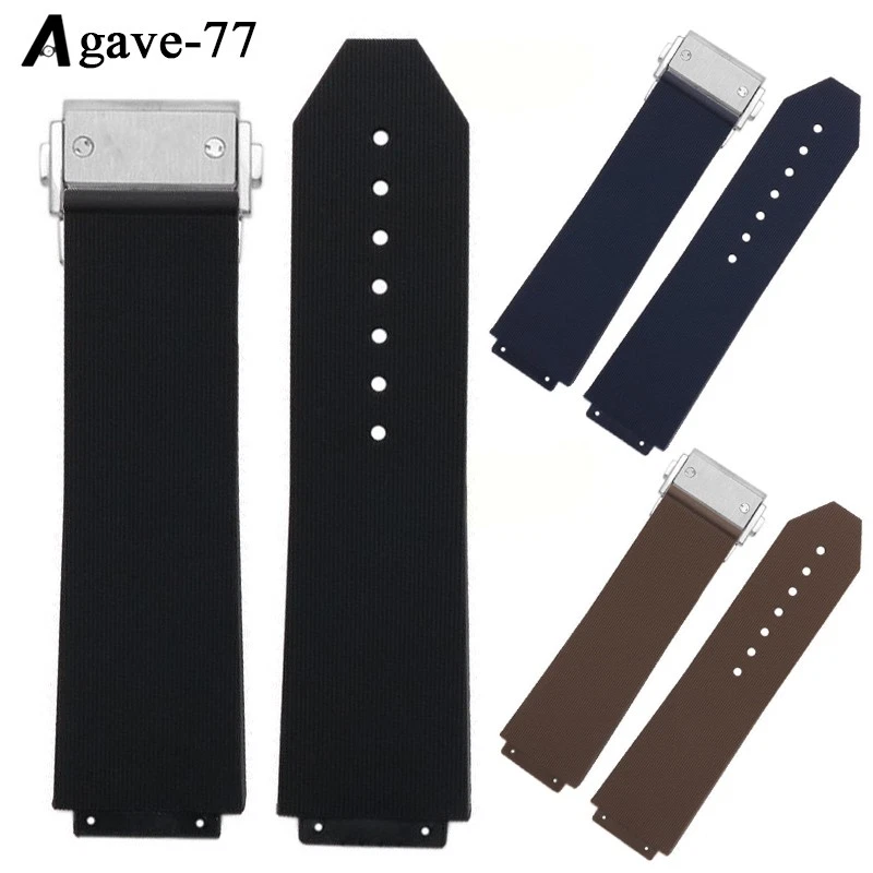 Soft Rubber Watch Strap for Hengbao Watch, Wear-resistant Waterproof 25mm*19mm