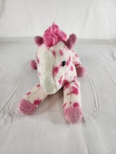 Aurora World Sparkle White and Pink Polkadot Pony 12  Plush Toy Stuffed Animal