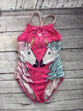 Cat  Jack Girls Size 7/8 Medium Unicorn Pink One Piece Bathing Suit