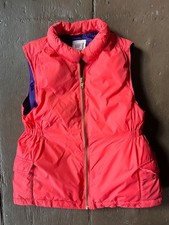 EEUC Girls Gymboree Puffer Vest Large 10-12 Coral Pink with Purple Lining Warm 