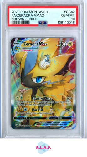 ZERAORA VMAX POKEMON GG42/GG70 2023 CROWN ZENITH FA ENGLISH GEM MINT PSA 10