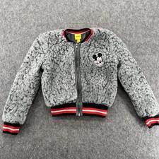 Disney Mickey Mouse Gray Fleece Full Zip Up Boys XS