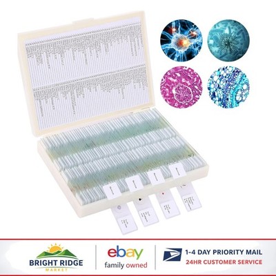 Versatile Microscope Slide Set for Biological Science with 120 Prepared Slides