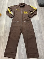 Rare Vintage 70s Fiatallis Fiat Hitachi Work Coveralls Brown Bulldozer Size 48/L