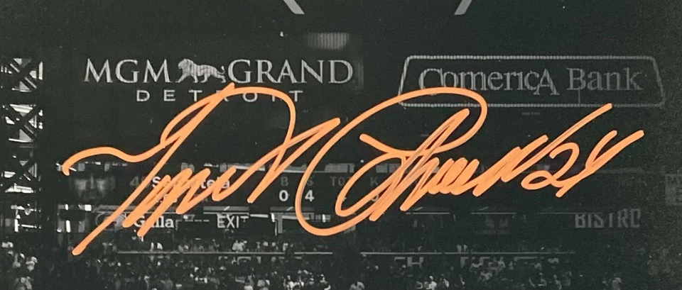 Foto de placar assinada por Miguel Cabrera emoldurada 16x20 Detroit Tigers BAS - Imagem 2 de 4