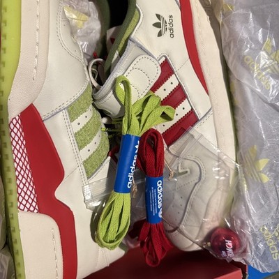 NWT adidas X Grinch Sneakers Forum Low W/ Acc Charms, Laces, Ornament Mens 13