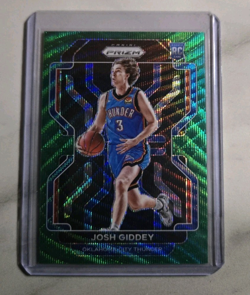 2021-22 Panini Prizm Josh Giddey Green Wave #301 Rc Rookie Bulls