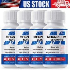 Magnesium Glycinate 1330mg Capsules - Improved Sleep, Stress Relief,Support Bone