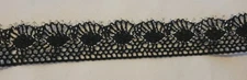 Black Silver  Vintage  Lace Trim Scalloped 4 Yard Lot Crafts 