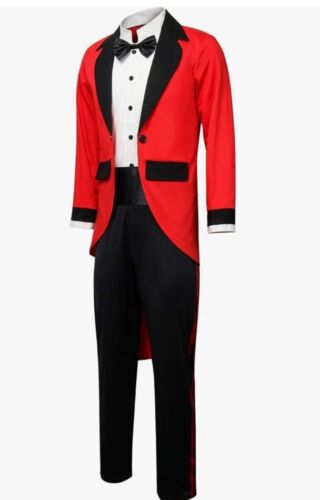 Adult Men Medium PT Barnum Red Circus Ring Master Ringmaster Costume Halloween - Picture 2 of 10