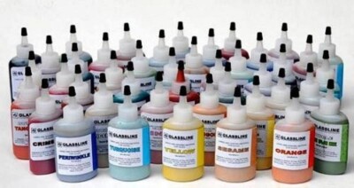 Glassline Pens Glass Paint 2 OZ Bottles Fusing - Available in 41 Vibrant Colors!