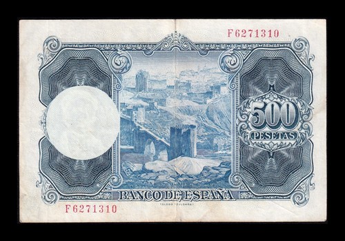 España Spain 500 Pesetas Ignacio Zuloaga 1954 Pick 148 Serie F Mbc Vf - Imagen 2 de 3