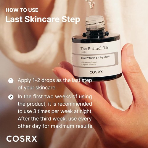 COSRX Retinol 0.5 Oil, Anti-aging Serum with 0.5% Retinoid Treatment for Face - Picture 8 of 9