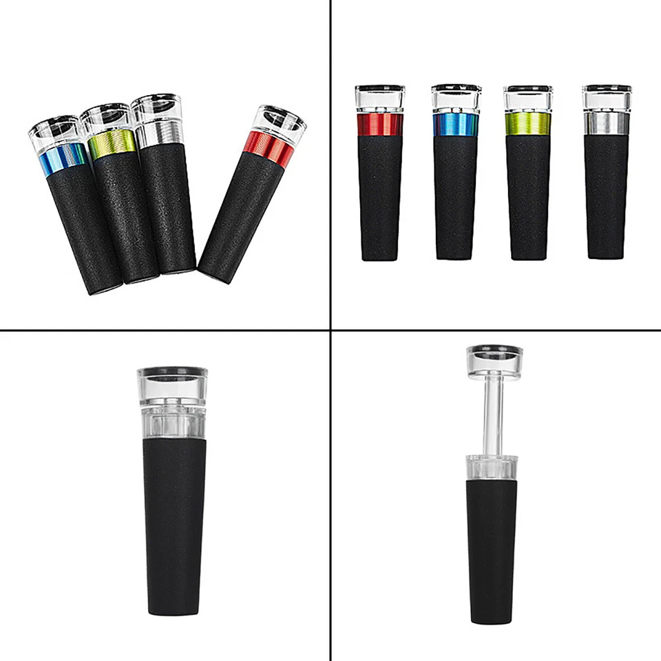 2x Ahorrador Botella Conservador Bomba de Aire Tapón Sellador Enchufe Herramientas Vino Tapón de Vacío Foto 4 de 4