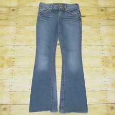 Silver Women's Jeans Size 30/31 Aiko Bootcut Blue Distressed 