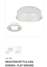 Reaction Kettle Lid Duran® ChemGlass Flat Ground Lid ID 80mm New CG-149-06