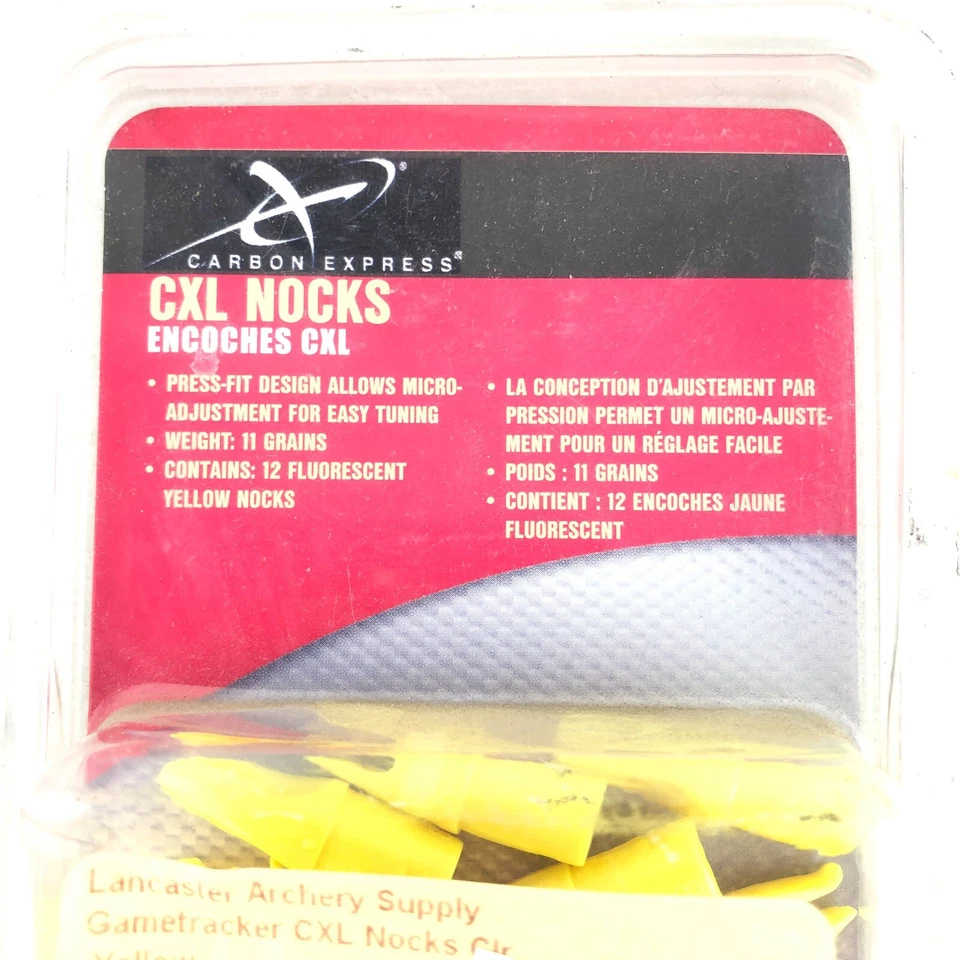 Carbon Express CXL Nocks Fluorescent Yellow NOS 12 Pack, 11 Grains W2030 - Image 2 of 4