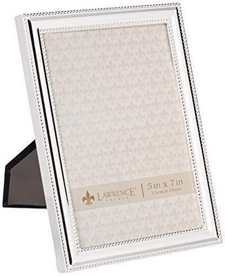 Lawrence Frames 510757 Metal Picture Frame Silver-Plate with Delicate Beading, 5