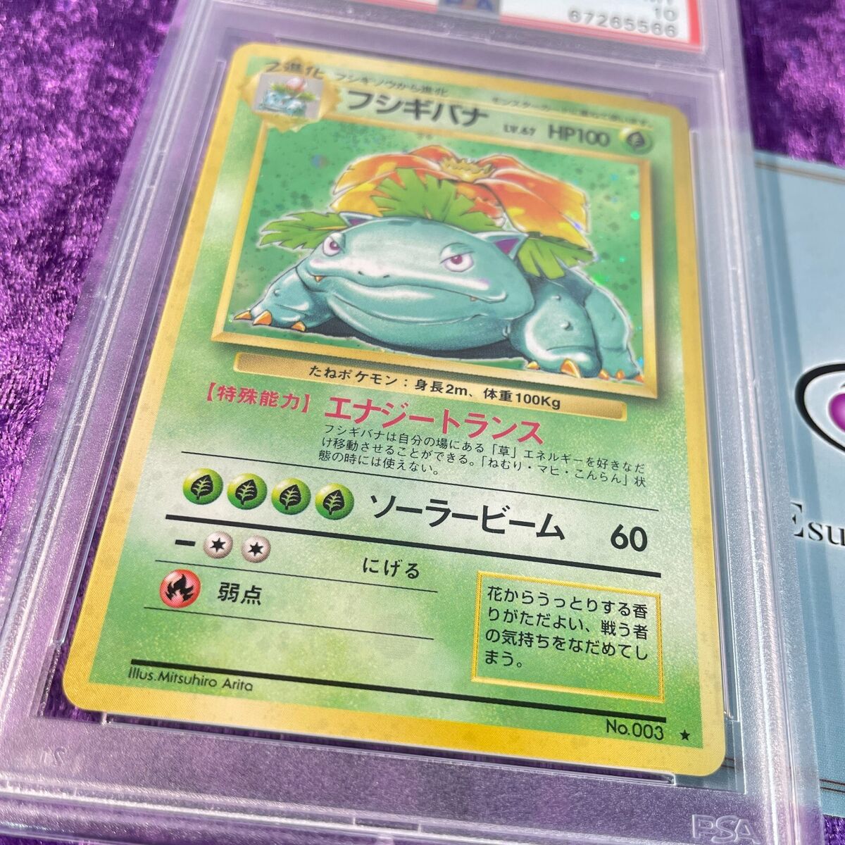 PSA 10 SWIRL 1996 Venusaur Holo Pokemon Card Japanese Basic PSA 10 SWIRL 1996 Venusaur Holo Pokemon Card Japanese Basic
