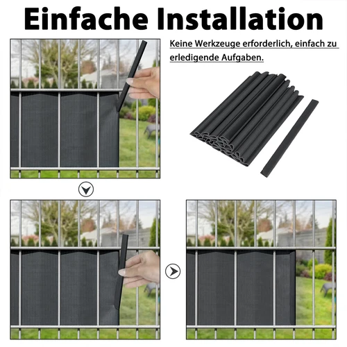 Klemmschienen Sichtschutzstreifen Zaunblende Zaunfolie Befestigungsclips PVC UV - Bild 7 von 15