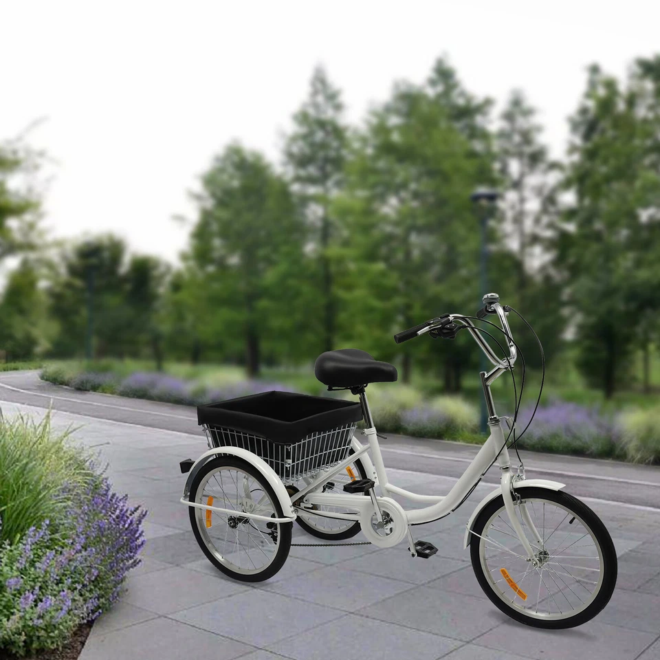 20" Dreirad für Erwachsene 8 Gang Lastenfahrrad Seniorenrad Mit Einkaufskorb DHL - Bild 2 von 4