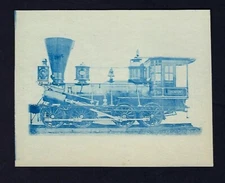 Antique Blue Cyanotype Photos Train/Locomotive,  Ironton