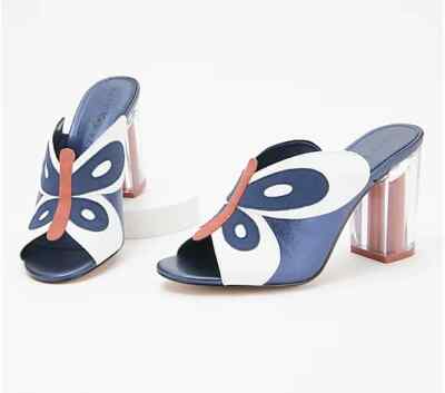 Katy Perry Novelty Heeled Sandals-The Kirra-Navy Multi-8M-NEW-A378226