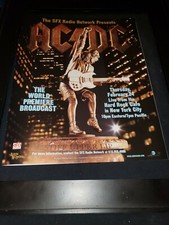AC/DC Live Hard Rock Cafe Rare Original Radio Concert Promo Poster Ad Framed!