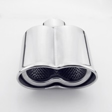 58mm 2.25 Inlet Dual Oval Shape Rolled Angel-cut Stainless Steel Exhaust Tip 58mm 2.25 Inlet Dual Oval Shape Rolled Angel-cut Stainless Steel Exhaust Tip