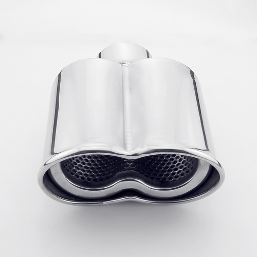 58mm 2.25" Inlet dubl oval shape Rolled angel-cut Stainless Steel Exhaust tip