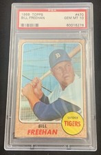 1968 Topps Baseball Bill Freehan Detroit Tigers Card # 470 PSA grade GEM MINT 10