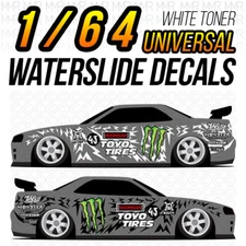 1/64 Scale KEN BLOCK Custom White Toner Universal WaterSlide Decal for Hot