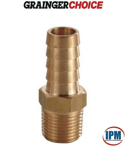 6AFN2 GRAINGER CHOICE 1/4" Hose Barb x 3/8" Male NPT Brass Pipe Fitting NEW!