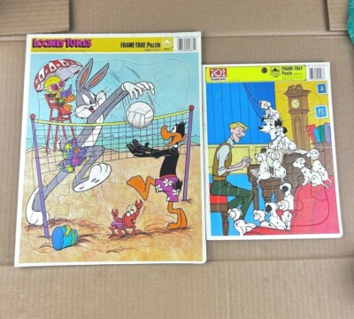 Vintage Golden Frame Tray Puzzles Looney Tunes & 101 Dalmatians