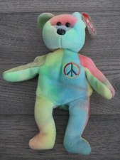 Ty beanie babies peace bear 2-1-96 unique colors, new