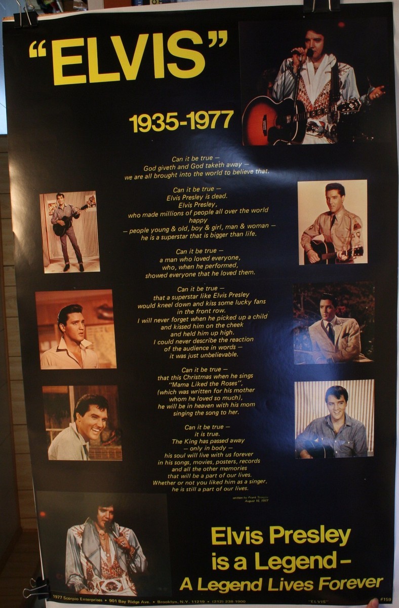 1977 Elvis Presley Legend 1935-1977 35 x 22