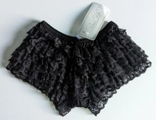 Vintage Ren Rofe Ruffle Panties NWT Sz 5 Small Black Lace ALL OVER RUFFFLES Y2K