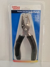 Single 1/4" Metal Hole Punch w/Soft Grip Handles for Paper - NEW