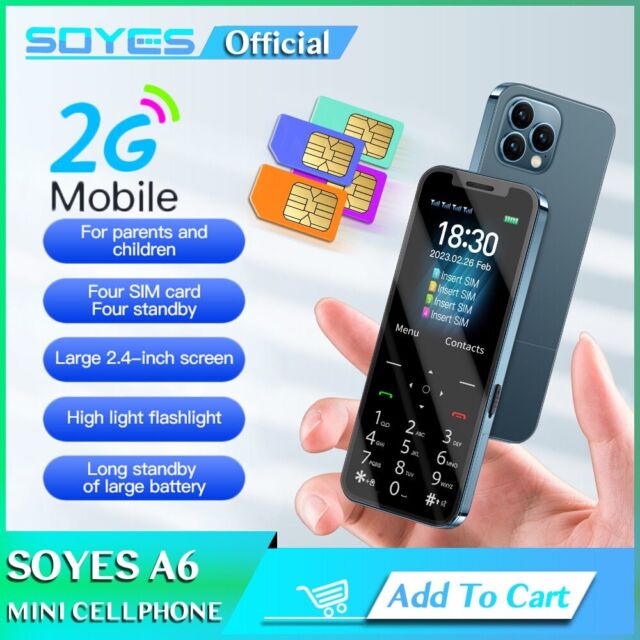 Unlocked SOYES A6 4 SIM GSM 2G Mini Mobile Cell Phone Long Standby Flashlight