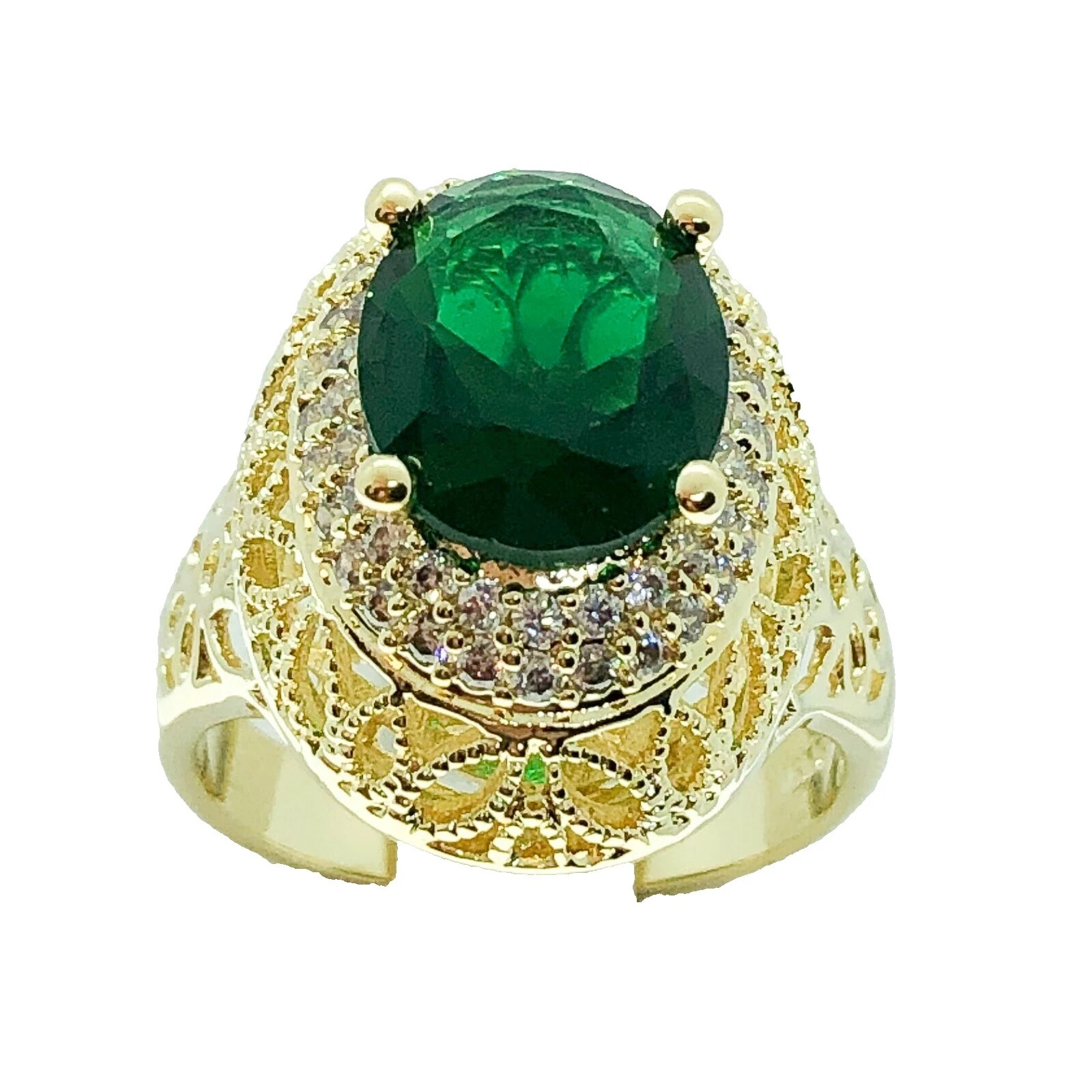 Emerald White Yellow Gold Filled Fashion Jewelry