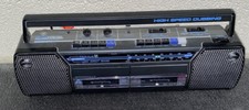 Vintage GE AM/FM Stereo Radio Dual Cassette Rec. G1-Speaker Sound BOOMBOX